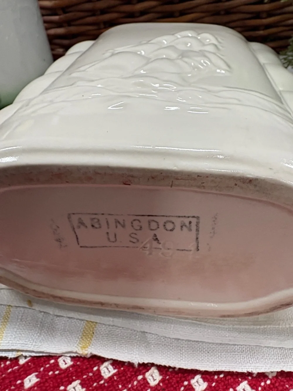 Vintage Abingdon Pottery Vase Beige 7